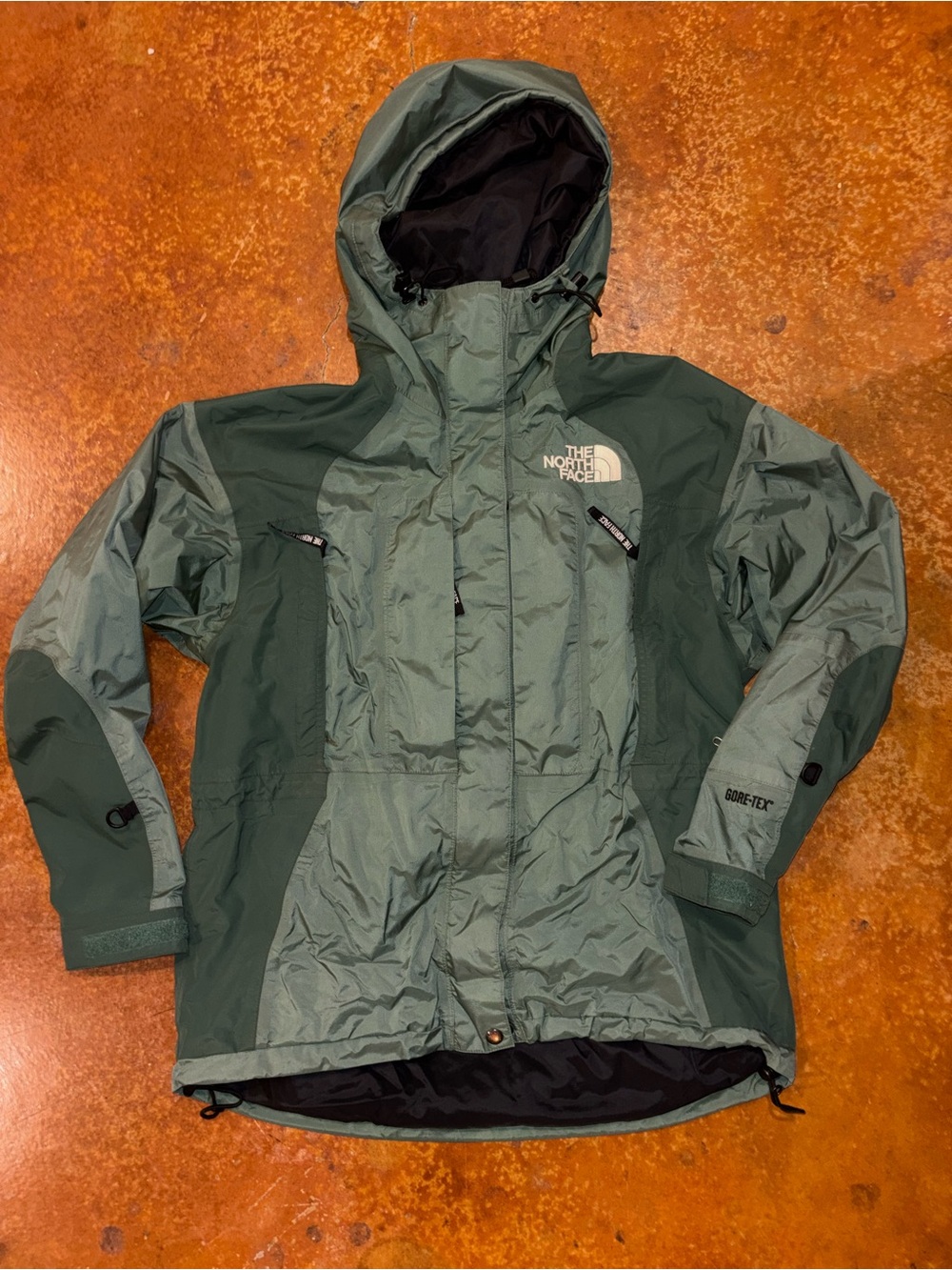The North Face Two-Tone Green Hooded GORE-TEX Rain Jacket